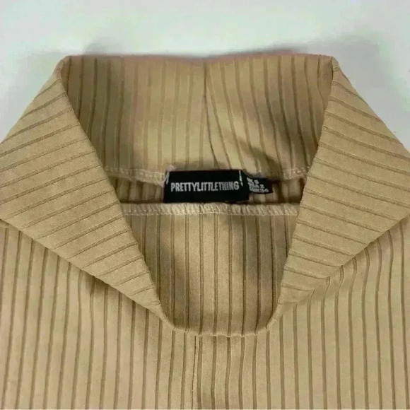 Pretty Little Thing Camel Rib Biker Shorts Size 2 - Picture 3 of 11